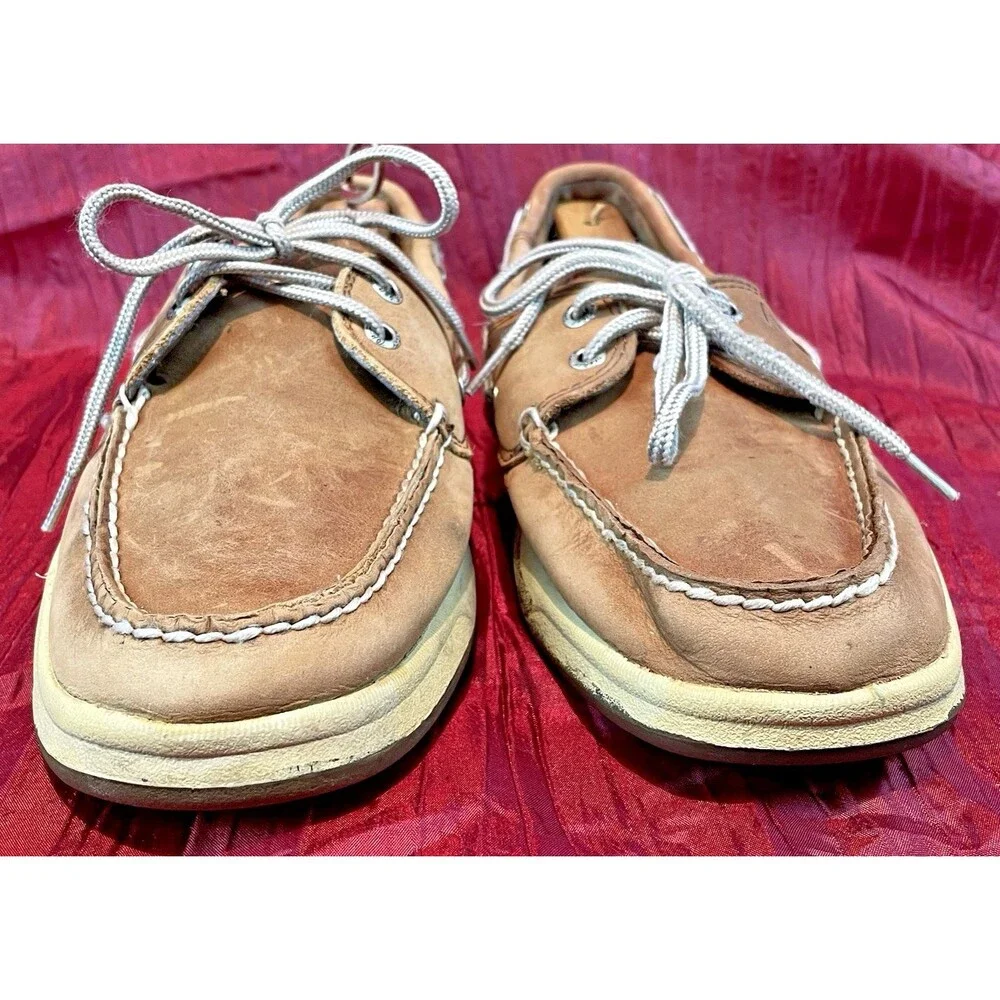 Mens Sperry Top-Sider Marlin Tan Leather Mesh Boat Deck Shoes sz 10M